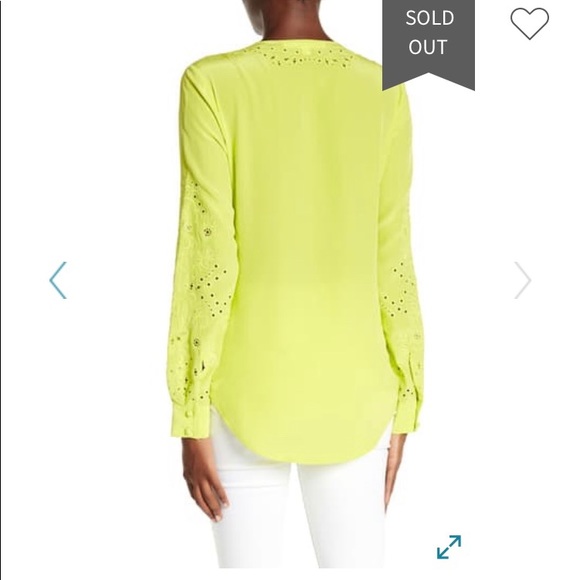 Veronica Beard Barth Chartreuse Blouse- Sz 6- NWOT - Picture 3 of 3